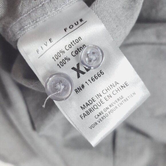 NEW Five Four Shirt Mens XL Gray Cotton Long Sleeve Regular Fit - Picture 12 of 15